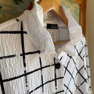 Moonlight Y&S Upright Collar Art-to-Wear Button-up Tunic Blouse Jacket M - NWOT